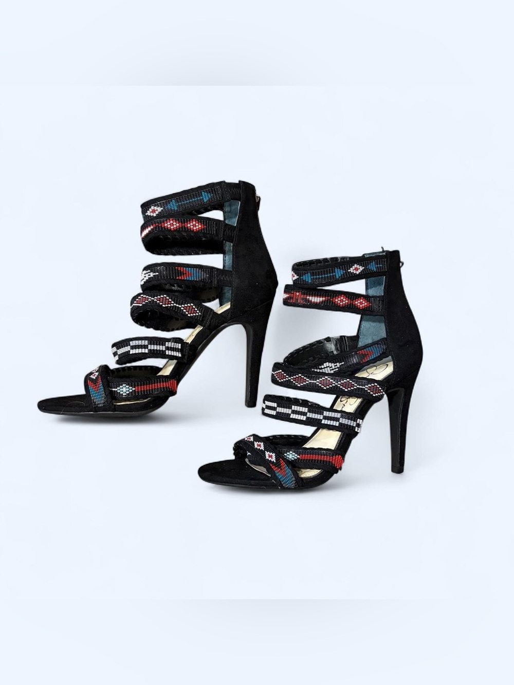 Grunge Black Beaded High Heels by Jessica Simpson!